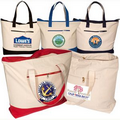 Zippered Cotton Boat Tote Bag